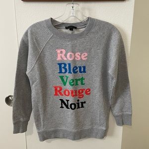 J. Crew French colors graphic sweatshirt XXS style #G1003
